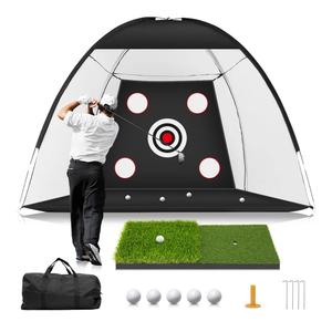 Golf Net ,10x7FT with Golf Practice Mat, Hitting Aid Nets for Backyard Driving Chipping Training Swing with Target Outdoor or Indoor–Gifts for Men/Dad/Him