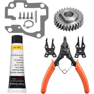 1x W11086780 Worm Gear & 1x 9709511 Gasket Kit Compatible With Whirlpo-ol/Kitchen Aid 5QT & 6QT Stand Mixer with Worm Gear Replace WP9706529, EA774065, 1094120 Models (1x Food Grade Grease)