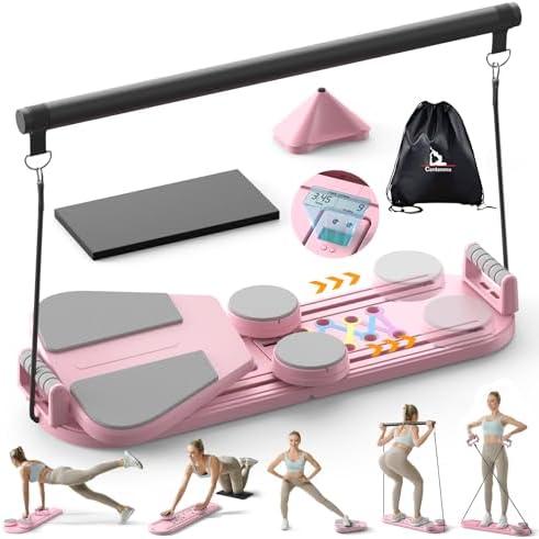 Canlanmu Pilates Board,Multifunctional Rebound Abdominal Board,Foldable Pilates Reformer Set, Ab Core Trainer Machine,Ab Exercise Board,Abs Workout Equipment for Women Home Gym Equipment