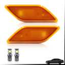 NJSBYL Amber Yellow Lens Front Bumper Side Marker Lights Lamp Housing for 2010-2013 Mercedes-Benz W212 E-Class Pre-LCI E350 E550 E63 AMG Sedan/Wagon Driver Fender Sidemarker OEM Lamps Replacements