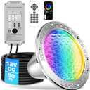 CAtArt 10 Inch LED Pool Lights for Inground Pool,12V DC 35W Color Changing Inground Pool Light with Controller,Remote and APP Control Fit for 10" Large Wet Niches,50ft Cord