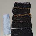 STASTEND 5 Pack Reading Glasses Blue Light Blocking for Women Men, Computer Readers with Spring Hinge (C2, 1.75)