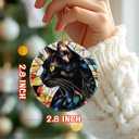 2 x Black Cat Ornament, Christmas Ornament  Christmas Tree Decor, Holiday Decoration, Stocking Stuffer, Festive Gift Idea, Gifts for Cat Lover, Friends, and Family