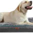 Bedsure XL Washable Dog Bed - 3 Inch Thicken Up to 100lbs Pet Mat Pillows with Removable Washable Cover, Grey