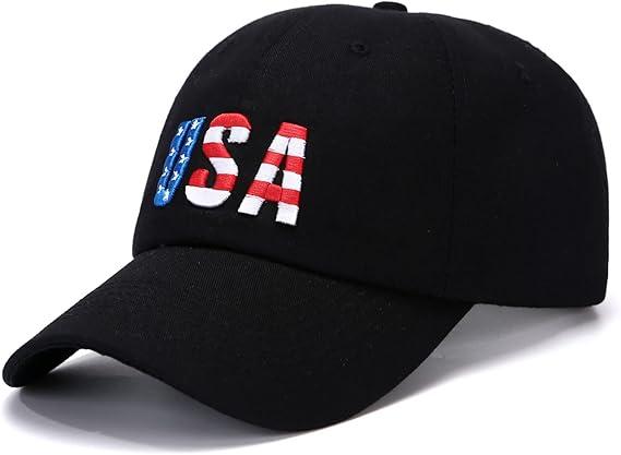 Vintage Washed Distressed Baseball Cap for Men and Women Cotton 100% Dad Hat Adjustable Style USA  (One Size)