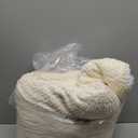 DEITAS King Comforter - 3D Jacquard Design Sherpa COmforter, Super Soft and Warm Fluffy Quilt for Winter, 1 Comforter Cream White