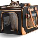 Extra Large Cat Carrier Soft Sided Pet Carrier for 2 Cats, Collapsible Cat Carrier Large Cats Small Dogs Up to 50 Lbs, Cat Bag Carrier for Travel, Anti-Wear and Ventilated Design, 24"X14"X15.5"