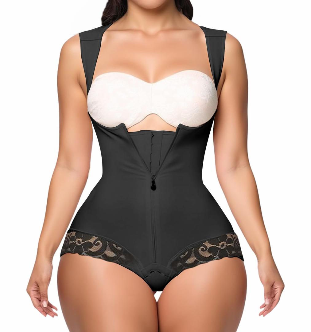 PJCBTR Faja Postparto Girdle for Tummy Control High Compression Shapewear for Zipper (Black, L)