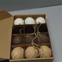 VioraWhite 12 Pcs Neutral Christmas Ornaments, 2.36 Inch Brown Crochet Christmas Balls Modern Rustic Handmade Knitted Woven Cotton Baubles for Xmas Tree Farmhouse Holiday Decor (Light Beige, Tan, Brown, White)