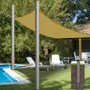 Shade Sail Poles, Heavy Duty Sun Shade Poles, Screw in Poles for Sun Shades Outdoor, 12 Ft Sun Shade Sail Poles with D-Clamps, 2.28" Sun Shade Pole Kit for Ground Soil Backyard, 2 Packs