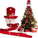 Snowman Christmas Tree Topper Large Plush Decorations Top Hat Snowman Head Ornament for Xmas Indoor Outdoor Home Holiday Party