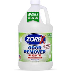ZORBX Unscented Odor Eliminator Spray 128 Oz, 1 Gallon - Used in Hospitals & Healthcare Facilities - Advanced Trusted Odor Remover Formula - All-Purpose Deodorizer for Dog, Cat, Home, Carpet & Car