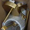 Wall Sconces Sets of 2, Retro Industrial Wall Lamps, Bathroom Vanity Sconces Wall Lighting with White Fabric Shade, Suitable for Bedroom Living Room Corridor Kitchen (Gold1)