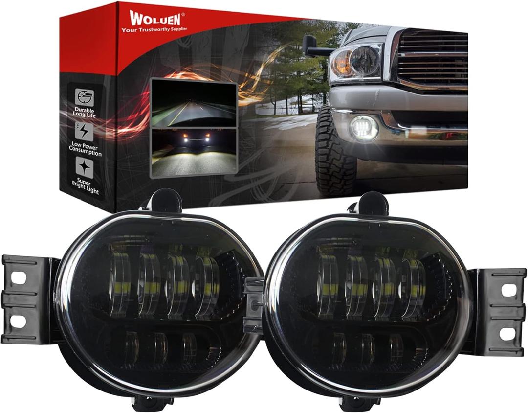 Dodge Ram 1500 LED Fog Light - DOT Approved Super Bright LED Fog Lights for 2002-2008 Dodge Ram 1500 2003-2009 Ram 2500 3500 2004-2006 Durango Truck 2003 2004 2005 2006 2007 2008 2009 (Light Color:White)