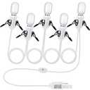 Leelosp 1 Pack Accessory Cord with 5 Milky White LED Light Bulb, 9.84 ft Christmas Village Light Cord with Fuse Wire, Blow Mold Light Kit Replacement for Christmas Village House Craft Halloween