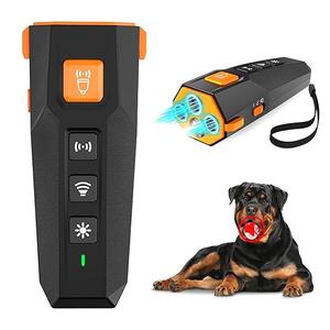 Hobychild Dog Bark Deterrent Device Ultrasonic Anti-Barking Devices with 3X Emitters Indoor Outdoor Use Rechargeable for Dogs Training (Black)