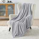 Bedsure Fleece Throw Blanket for Couch Oxford Light Grey- Lightweight Plush Fuzzy Cozy Soft Blankets and Throws for Sofa, 50x70 inches