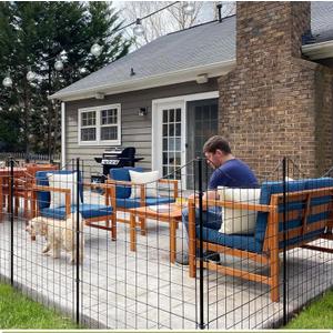 Zippity 39in H (5 Fence Panels) No Dig Easy Install Zippity Black Metal Fence, Decorative Fence Ideal for Garden Fencing For Dogs, Temporary Fence or Garden Fence Animal Barrier, WF29006