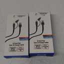 Pack of 2 Gear Extended Length USB-C and Micro USB Sync & Charge Cable - Gray/Black, 6 ft