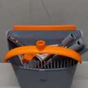 Broom and Dustpan Set for Home, Broom and Dustpan Combo for Office, Long Handle Broom with Upright Standing Dust pan,Indoor&Outdoor Sweeping (Gray&Orange)