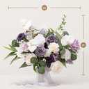 Ling's moment Lilac Wedding Bouquets for Bride, Purple Bridal Bouquets for Bride, 15 Inch Free Form Artificial Wedding Flower Bouquet