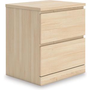 Signature Design by Ashley Onita Contemporary 2-Drawer Nightstand with Storage, Light Brown, 19.61" W x 15.35" D x 21.61" H