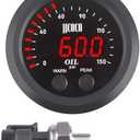 ZHSYMX Universal Oil Pressure Gauge Kit 2-1/16" (52mm) 150 PSI - Digital Meter Red Display with 1/8NPT Electronic Sensor - for Boat Marine Car Auto Truck Automotive Gauge Sets