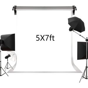 Kate 5ft7ft Solid White Backdrop Portrait Background for Photography Studio Children and Headshots Background for Photography Video and Television (5ftX7ft)