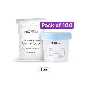 Specimen Collection Sterile Urine Cups - 100 Pack