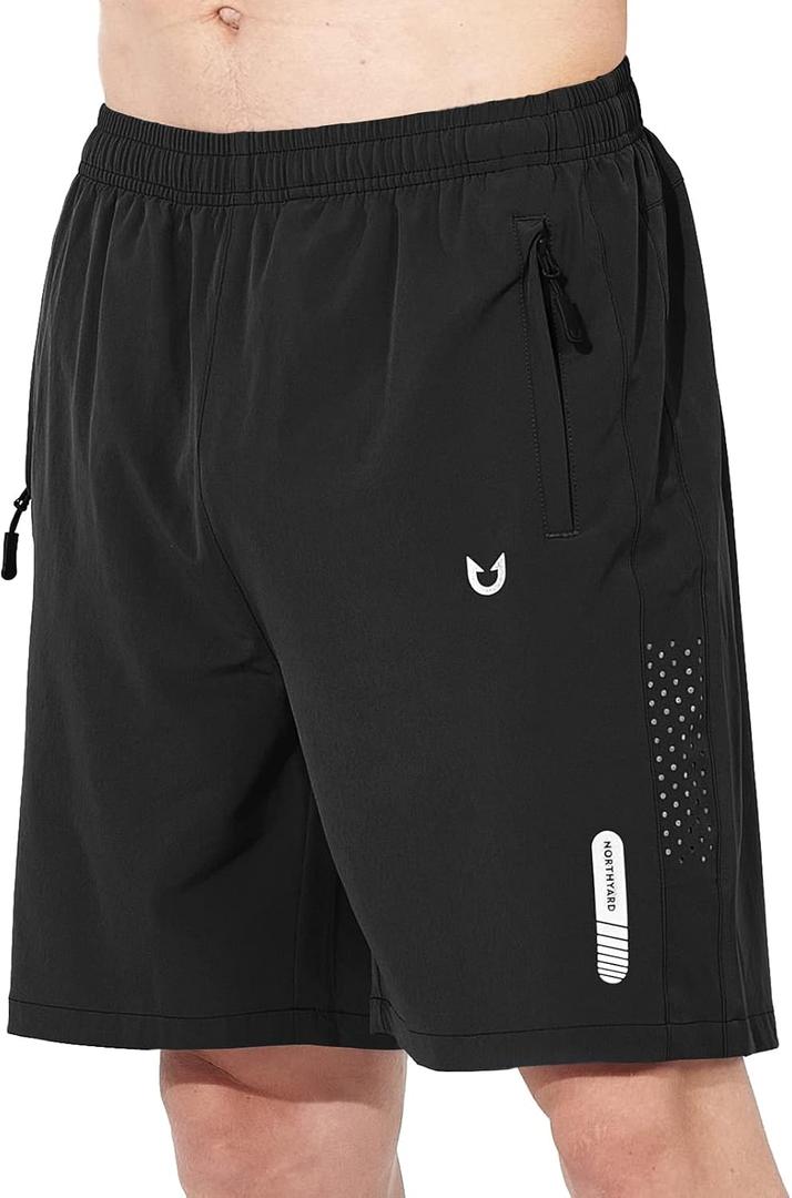 NORTHYARD Men's Athletic Running Shorts Gym Workout Shorts 7"/ 9"/ 5" Quick Dry Lightweight Sports Basketball Exercise Tennis (XX-Large, Black)