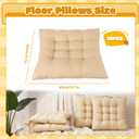 Geetery Floor Pillows for Kids Bulk Floor Cushions for Classroom 15.7'' Seating Cushions Classroom Pillows for Students Reading Corner Tatami Yoga Nursery Daycare(12 Pcs,Beige,Square)