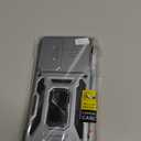 DEERLAMN Case for Samsung Galaxy S25 Edge with Slide Camera Cover+Screen Protector (1 Pack), Rotated Ring Kickstand Military Grade Shockproof Protective Cover-Grey (S25 Edge-6.7 Inch)