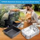 Grease Tray Replacement for Nexgrill 720-0896 720-0830H 720-0830D, Grill Drip Pan Rreplacement Grease Catcher Cup Box for Cuisinart CGG-7400 with 15 Pack Aluminum Foil Liner