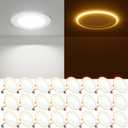 FREELICHT 24 Pack 4 Inch LED Can Lights with Night Light, 5CCT Selectable Flat Retrofit Recessed Lighting, 7W, 700LM, Dimmable, ETL & FCC