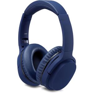 iLive Active Noise Cancellation Bluetooth Headphones, Adjustable Headband, Includes 3.5mm Audio Cable, Blue (IAHN40IND) (One Size)