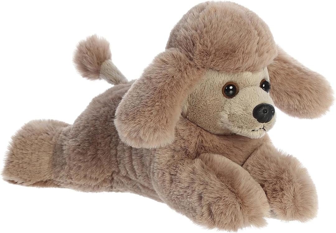 Aurora Adorable Mini Flopsie Paysley Poodle Stuffed Animal - Playful Ease - Timeless Companions - Brown 8 Inches