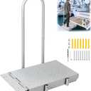 Boat Boarding Platform with Handrail, Dock Extension Step with Safety Grab Bar, Folding Dock Boarding Platform for Marina, Dock, Deck, Boat, Silver