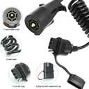 5ft 7 Way Round to 4 Way Pin Flat Trailer Connector Adapter Coiled Wiring Cable, 7 Pin Round to 4 Pin Flat Trailer Wiring Adapter Extension Harness for Truck RV Trailer 60inch