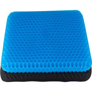 Gel Seat Cushion, Chair Cushions with Non-Slip Cover, Breathable Honeycomb Car Seat Cushion for Pressure Relief Back Pain, Home Wheelchair Office Chair Cushion (16x14x1.6 inch)