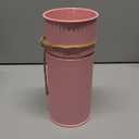 Mimorou 16 Pcs 7.48 Inch Wedding Vases for Centerpieces Mason Jars with Twine Bow Galvanized Metal Flower Vase Rustic Vintage Farmhouse Tin Bucket for Wedding Home Table (Pink)