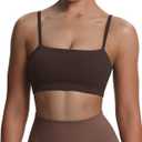 Aoxjox Women's Workout Bandeau Bras Training Fitness Running Yoga Crop Tank (Mulch)