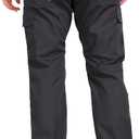 Mens Work Pants Water Resistant Elastic Waist Outdoor Breathable Cargo Tactical Pants with 8 Pockets (Black, L)