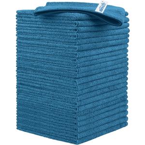 HOMEXCEL Navy Blue Microfiber Cleaning Cloth, 24 Pack Cleaning Towels for Kitchen, Lint Free, Scratch-Free, Highly Absorbent, and Reusable Cleaning Rags for House, Window, Cars, 11.5 X11.5 inch