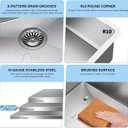27" Undermount 18 Gauge 304 Stainless Steel Single Bowl Kitchen Sink with Accessary in 27"Lx19"Wx10"D