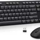 Wireless Keyboard and Mouse Combo, EDJO Silent Full Size Cordless USB Keyboard Mouse, 2.4GHz Lag-Free, Long Battery Life, for Computer, Laptop, PC, Chromebook, Windows (Black, 1 Pack)