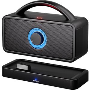 5.8 GHz Wireless TV Speakers for Hard of Hearing Seniors, Portable TV Speakers for Smart TV, No More Struggling for Volume, No Sound Lag, 5 Cables Include to Connect TV