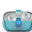 [Upgrade Secure Lock] for Beats Solo Buds 2024 Case Cover with Cleaner Kit, AGENTNANO Clear TPU Shockproof Protective Cover Compatible with Beats Solo Buds Charging Case with Carabiner-Clear Blue