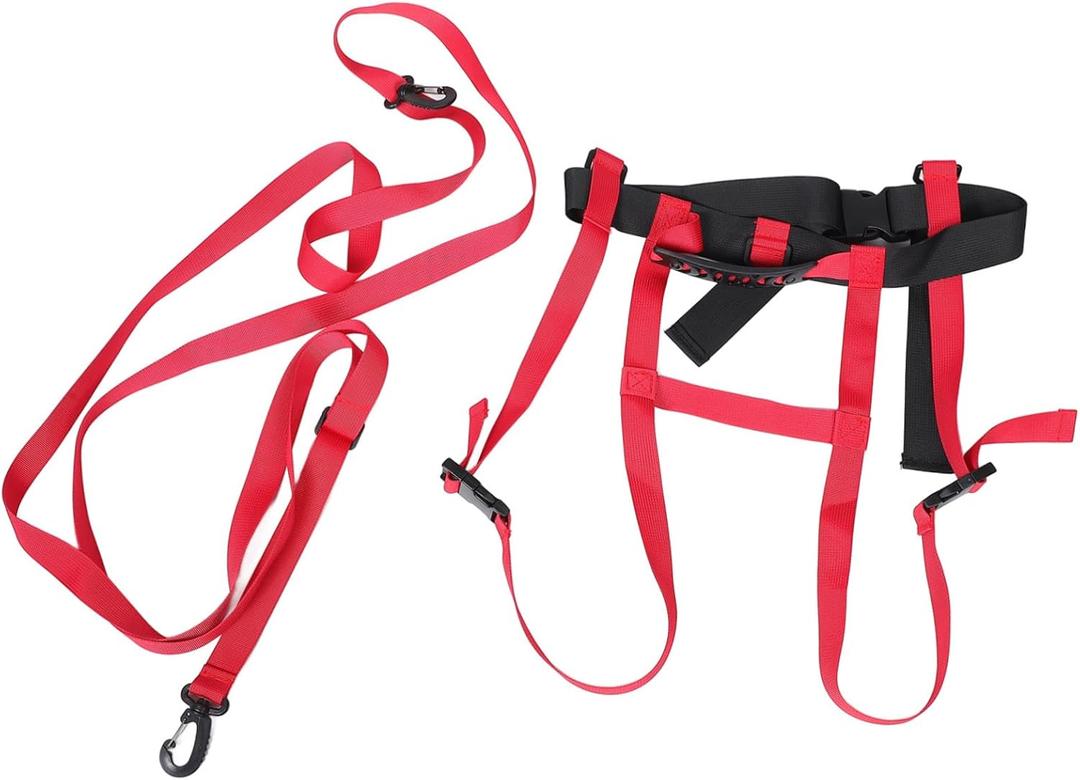 SUPVOX Ski Training Belt Skiing Traction Strap Skating Strap Ski Harness Wear-Resistant Skiing Strap Harnesses (Red)