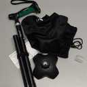 BigAlex Lightweight Collapsible Walking Cane with Soft Comfortable TPR Handle for Seniors and Elderly Adults, Larger Handle for Comfort, Adjustable Support Stick, Portable Travel Aid for Men & Women (Black-Green)