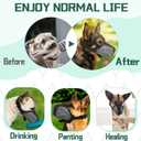 2 x Dog Muzzle, Air Mesh Breathable Muzzle for Medium Large Sized Dogs to Anti & Prevent Biting Barking Chewing, Soft Basket Muzzle for German Shepherd Dog with Reflective & Adjustable Strap(Grey-S (S(Circumference:6.7''-7.9''in))